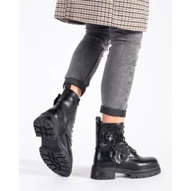Seastar Botas de trabajo aislantes negras con flores. negro 4