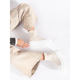 Seastar Zapatillas altas beige claro con plataforma 3