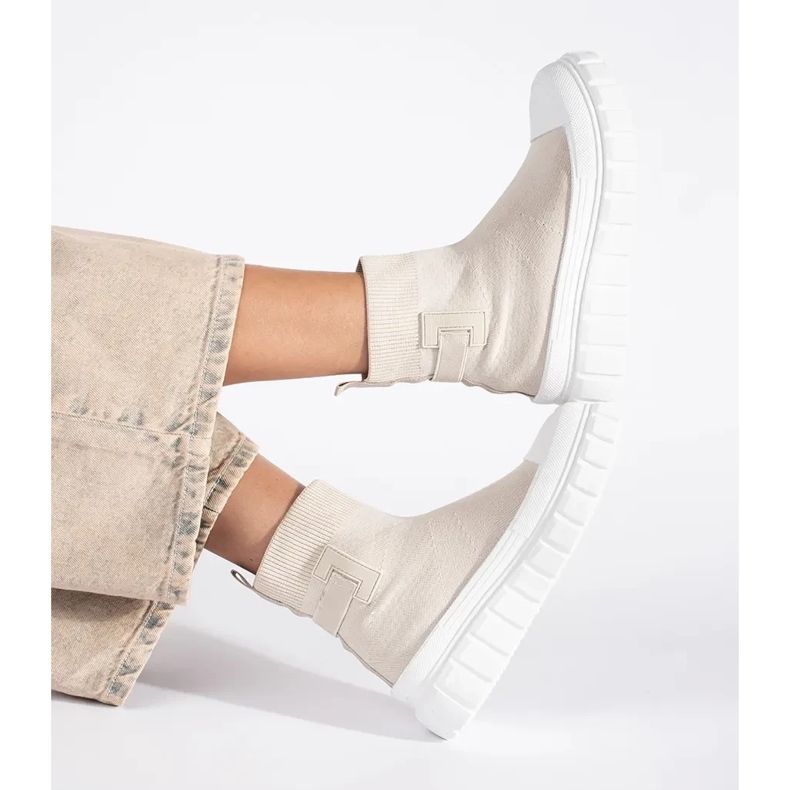 Seastar Zapatillas altas beige claro con plataforma 1