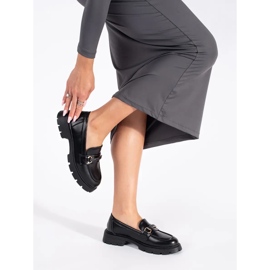 Mocasines de mujer elegantes negros. 4