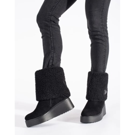 Seastar Botas cuña mujer aislantes negras negro 3