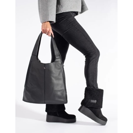 Seastar Botas cuña mujer aislantes negras negro 4