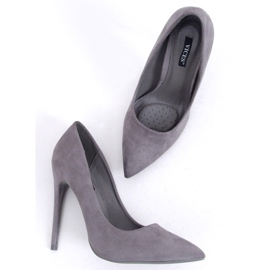 Zapatos de salón en ante gris 5101 Tacón de aguja gris 2