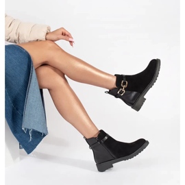 Botas negras de mujer con hebilla decorativa negro 2