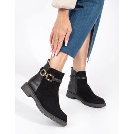 Botas negras de mujer con hebilla decorativa negro 1