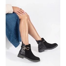 Botas negras de mujer con hebilla decorativa negro 4