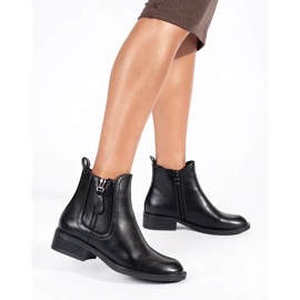 Botas Chelsea de mujer negras con cremallera decorativa negro 2