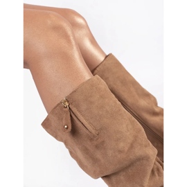 Botas cuña mujer ante beige 1