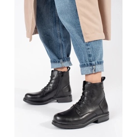 Botines negros con cordones de mujer en piel Sergio Leone 2 Botines negros con cordones de mujer en piel Sergio Leone 2