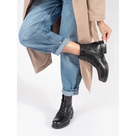 Botines negros con cordones de mujer en piel Sergio Leone 4