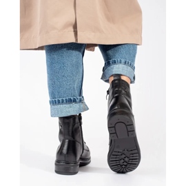 Botines negros con cordones de mujer en piel Sergio Leone 1