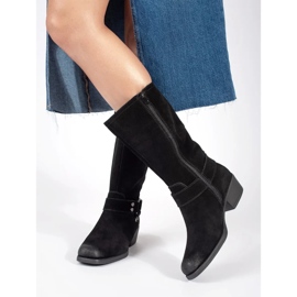 Botas cowboy de piel negras para mujer de Sergio Leone negro 1