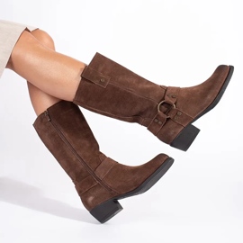 Botas cowboy mujer Sergio Leone piel marrón 1