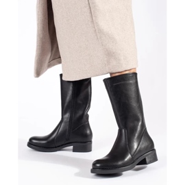 Botas cortas de mujer de piel negras de Sergio Leone negro 4