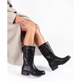 Botas cortas de mujer de piel negras de Sergio Leone negro 2