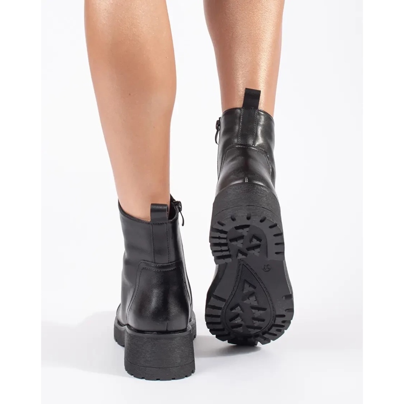 Botines negros de piel con suela gruesa de Sergio Leone 1