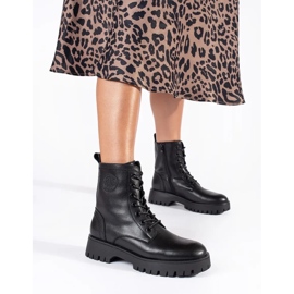 Botines negros de mujer con cordones y plataforma Sergio Leone 1 Botines negros de mujer con cordones y plataforma Sergio Leone 1