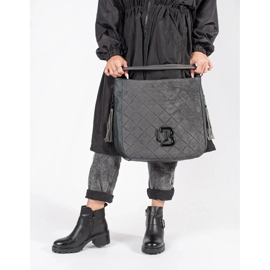 Botines de mujer de piel negra con tacón y hebilla decorativa Sergio Leone negro 5
