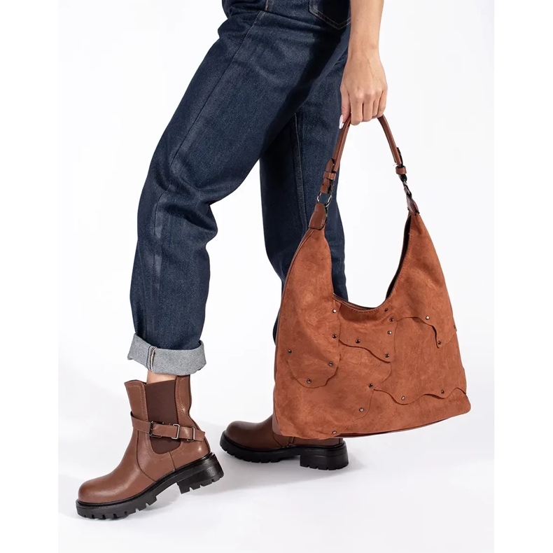 Botas Chelsea de mujer de piel marrón con plataforma Sergio Leone 2