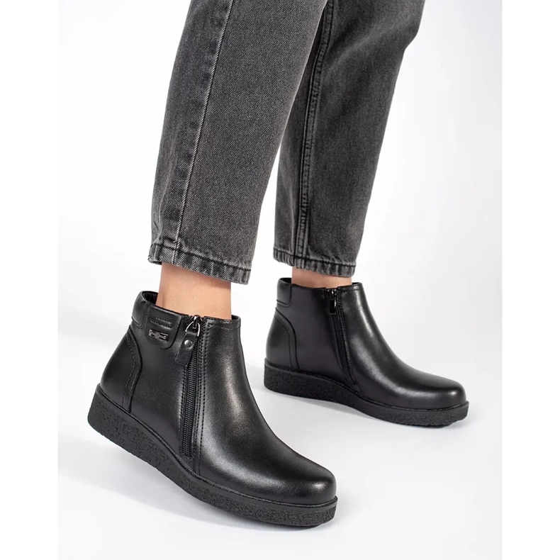 Botas cómodas con aislamiento de cuero negro de Sergio Leone 2 Botas cómodas con aislamiento de cuero negro de Sergio Leone 2