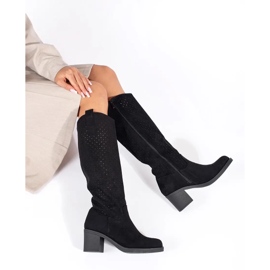 Botas de ante negro calado 4