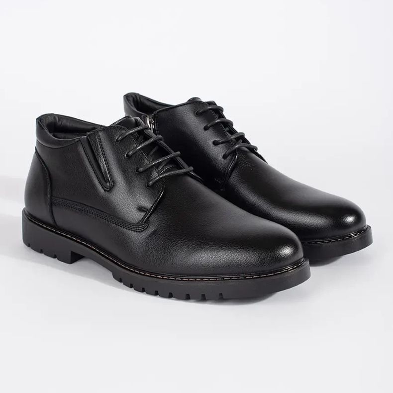 Botines con cordones de hombre aislantes negros 1