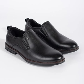 Zapatos sin cordones de hombre negros 1