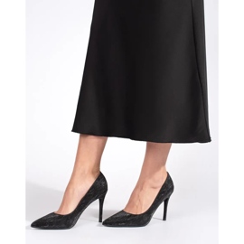 Seastar Zapatos de salón de mujer negros con purpurina. 2