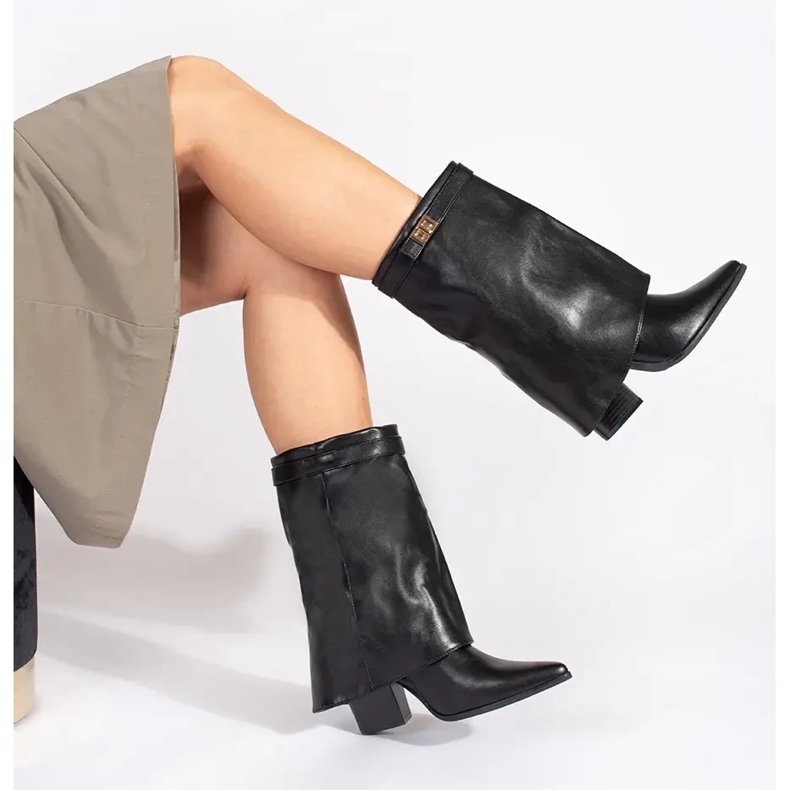Botines de mujer elegantes negros con tacón 2 Botines de mujer elegantes negros con tacón 2