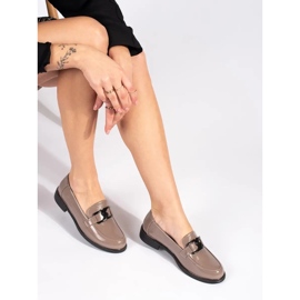 Goodin Mocasines beige oscuro con aplicación de piel. 2