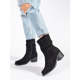 Botas estilo cowboy de mujer negras con empeine con volantes negro 3