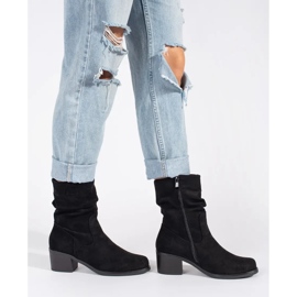 Botas estilo cowboy de mujer negras con empeine con volantes negro 2