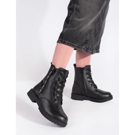Botas negras con cordones niña negro 1 Botas negras con cordones niña negro 1