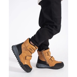 Botines de niño aislantes con velcro. marrón 1 Botines de niño aislantes con velcro. marrón 1