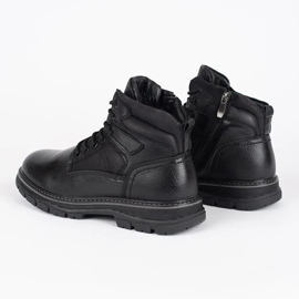 Botines negros aislantes con cordones para hombre 4