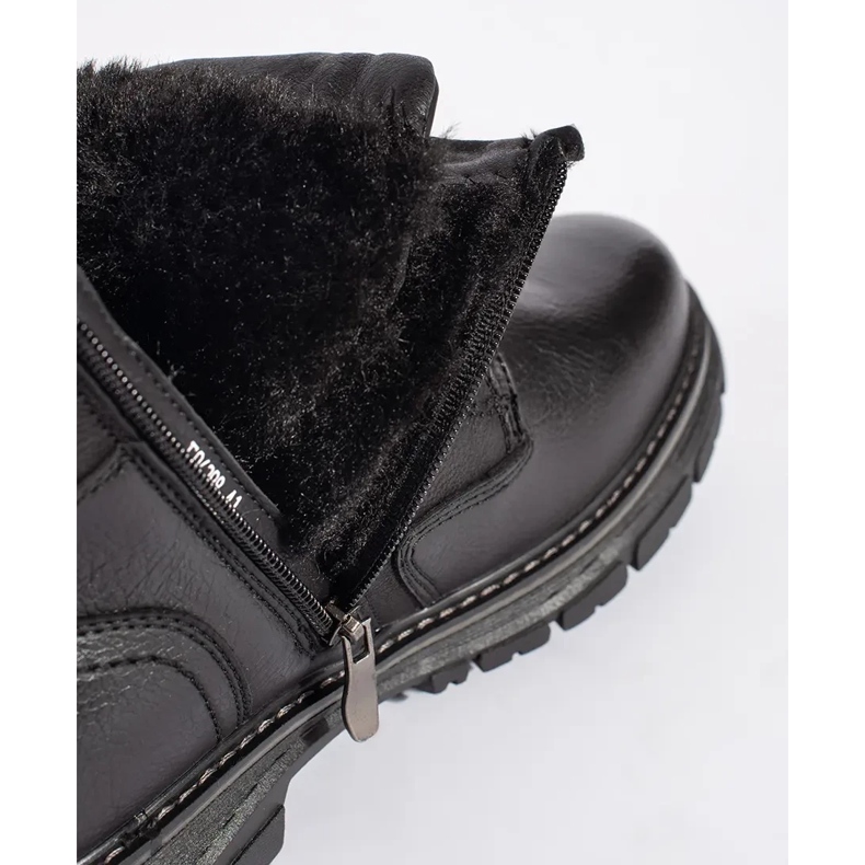 Botines negros aislantes con cordones para hombre 1