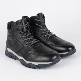 Botines negros aislantes con cordones para hombre 2