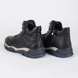 Botines negros aislantes con cordones para hombre 4
