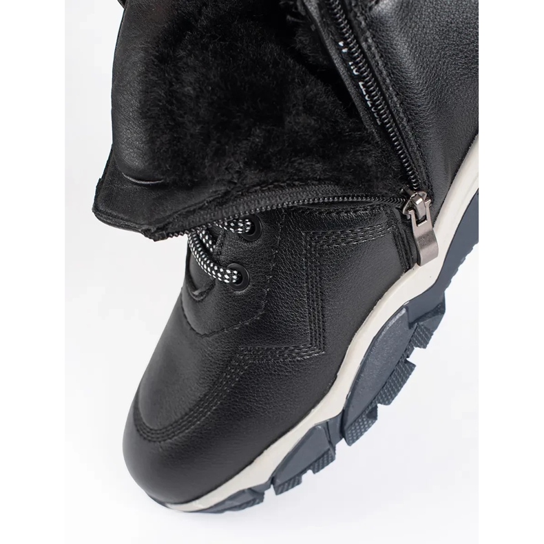 Botines negros aislantes con cordones para hombre 1