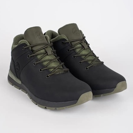 Vico Zapatos con cordones de invierno para hombre en negro y verde. 1