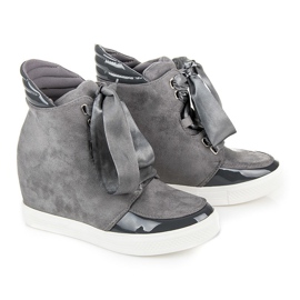 Forever Folie Zapatillas deportivas con cinta gris 1