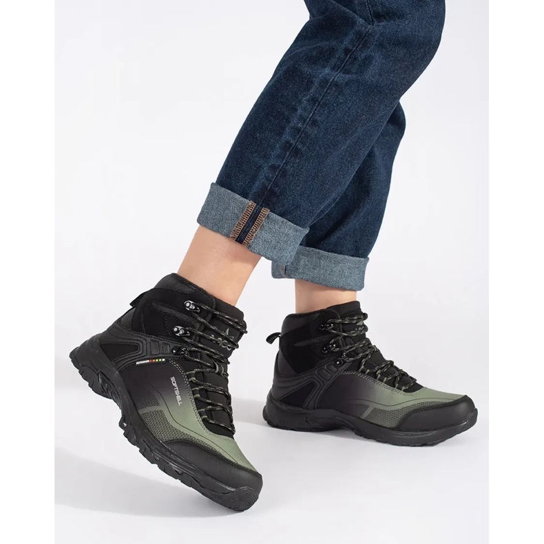 Vico Zapatos de trekking negros y verdes. 1