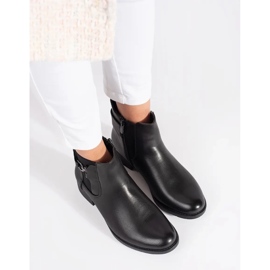 Botas Chelsea negras clásicas con tacón plano. negro 1 Botas Chelsea negras clásicas con tacón plano. negro 1