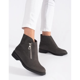 Shelvt Botines planos grises con cremallera 2