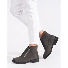 Shelvt Botines planos grises con cremallera 3