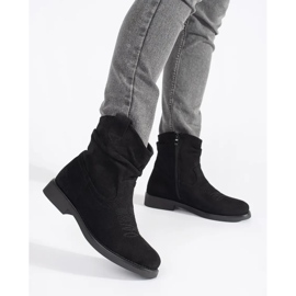 Shelvt Botas cowboy mujer ante negro 4