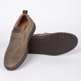 Mocasines calados beige para hombre 3