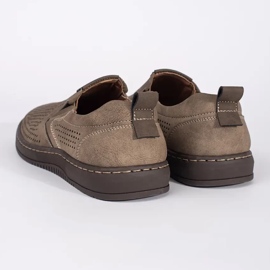 Mocasines calados beige para hombre 4