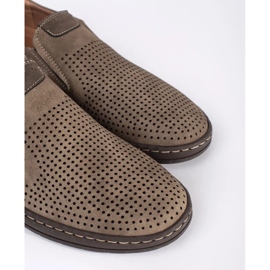 Mocasines calados beige para hombre 1