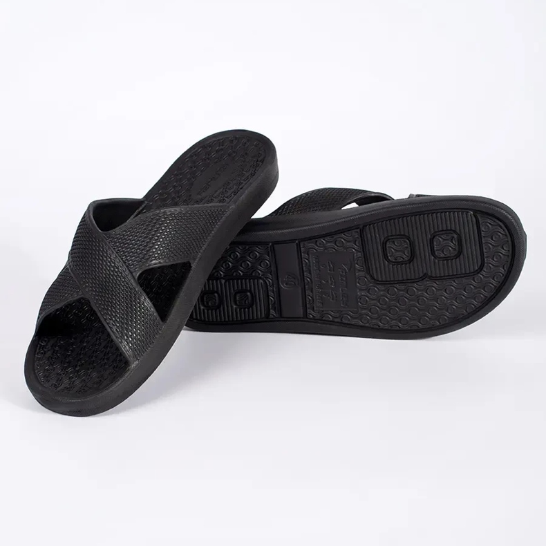 Shelvt Chanclas de piscina hombre negras negro 1